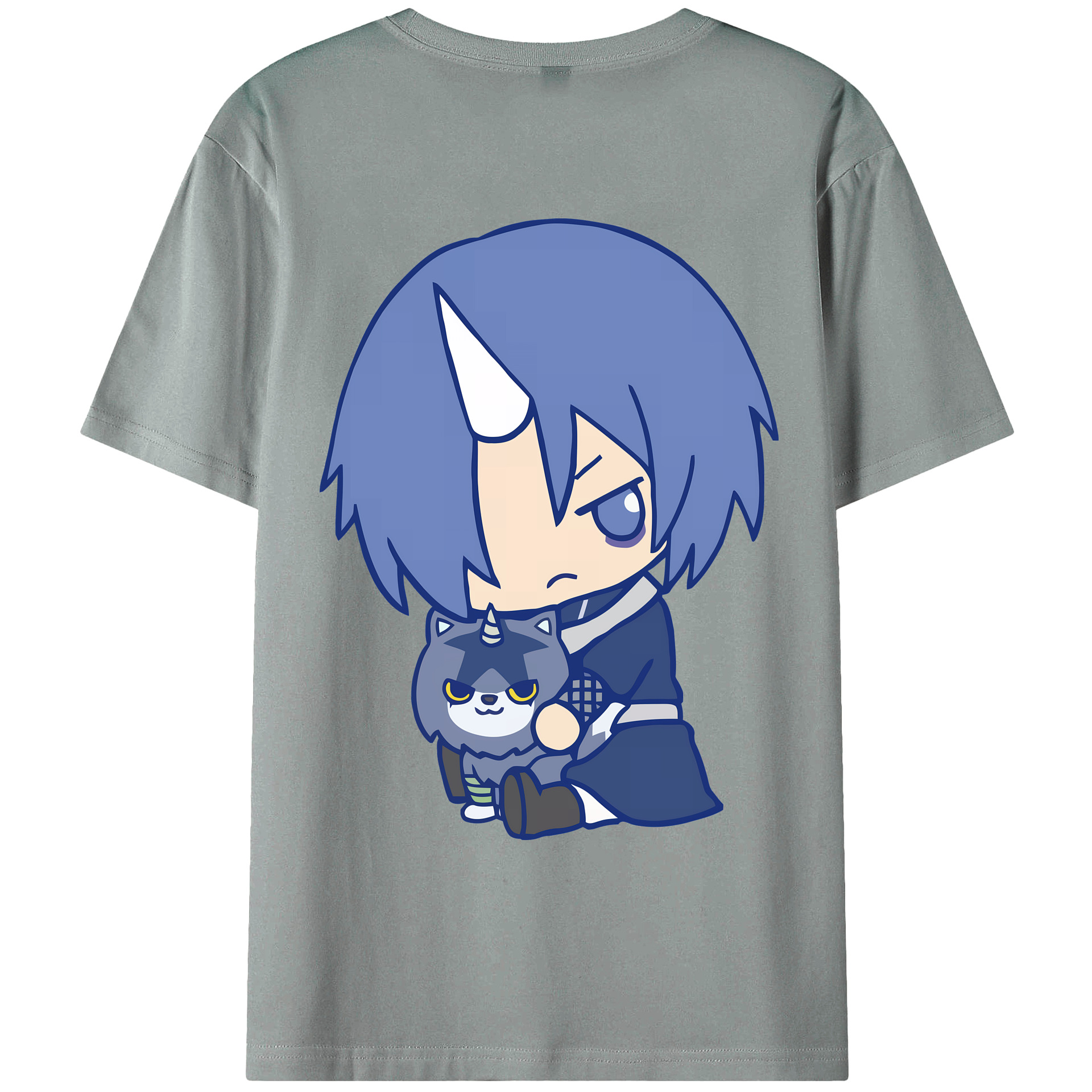 （画像用） 転スラ Regarding Reincarnated to Slime 綿100％ メンズ半袖Tシャツ（バックプリント） 通気性